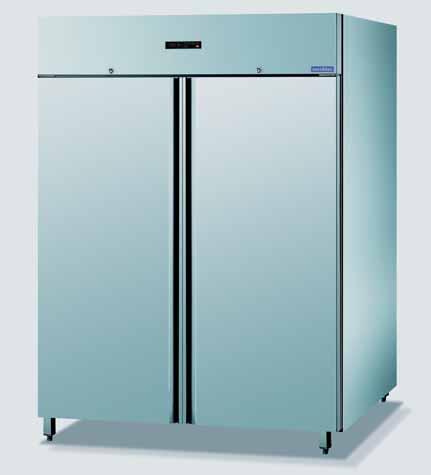 case in hygienic execution, with bottom well Unit compartment mounted on top of housing Self-closing doors and exchangeable magnetic seals Refrigerators and Freezers, one door Refrigerators and
