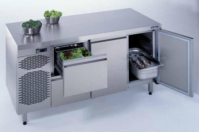 Refrigeration Equipment Refrigerated and Freezing Counters Refrigerated and freezing counters from ascobloc are available in various executions, i.e. as plug-in appliances ready for use or for the connection to remote cooling units.