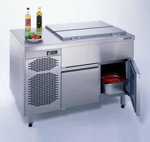 Saladettes (Garnish Counters) Made of stainless steel 18/10 (AISI 304) Automatic defrost and condensation
