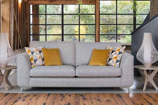 BERTIE C O L L E C T I O N The Bertie sofa collection will add retro vibes into your home with its uniquely shaped wide arm rests and buttoned back
