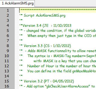 Script Versions and specifics You will find the version of the script as comment in the.prg file -> Since version 3.