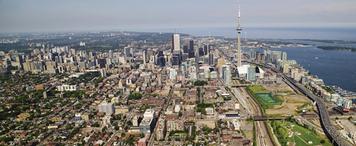 6. Toronto, Ontario, 1999 Toronto, Ontario, is Canada's largest metropolitan area as well as its primary business center. Toronto leads Canadian cities in printing and publishing.