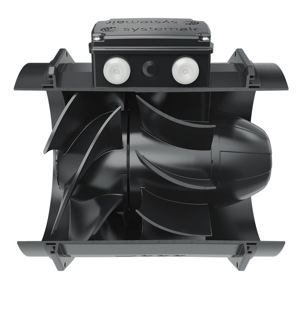 other fans on the market. The Stratos fan can be installed in any position with the mounting bracket.