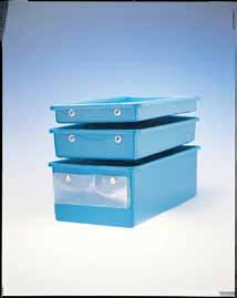 Trays can be inserted and removed without disturbing any others in the cabinet.