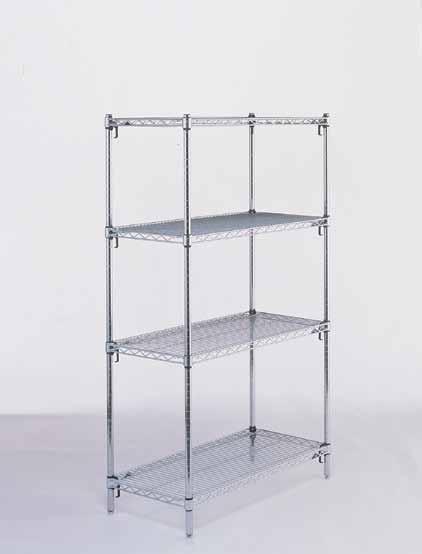 Cleanroom Shelving A. Super Adjustable Wire Shelves Just lift the release on each corner, adjust your shelf at precise 1"-increments, and clamp the release lever shut.