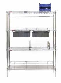 Racks and Shelving From Eagle Group These economical cleanroom and laboratory shelves use four truss wires for greater strength. Posts allow shelf height adjustment at 1-inch increments.