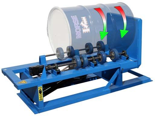 456 Series Hydra-Lift Drum Rollers Load your upright drum at floor level Power-lift drum to rolling position Roll a closed drum on its side to mix the contents Capacity: 1,000