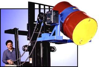 Lift, move, and pour a drum with your forklift 0 Rotate drum 360 in either direction The MORCINCH Drum Handling System (page 3) handles various sizes of plastic, steel or fiber drum Turn your
