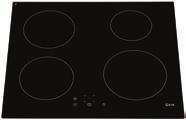 simple operation Touch control operation ll zones with booster Simmer mode 9 cooking temperature variations Easy to clean ceran surface Each zone fitted with an independent shut-down timer Residual