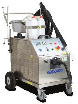As standard, the Goodway models have auto external water feed, auxiliary electrical socket for external equipment, panel control for steam