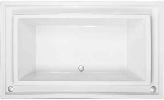 Designer Collection Tubs 78.25" x 46.75" x is an overflow tub which features a water canal with 2 drains around the perimeter.