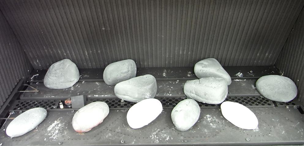 The hite stones are designed to be interspersed to add contrast and provide a good visual
