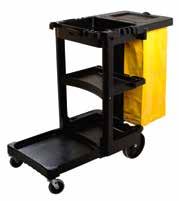 CLEANING: Cleaning Carts Janitor Cart 1860740 Smooth, easy to clean surface. Delivered with zipped yellow bag (92 l) for easy waste removal (FG618300YEL). 4 swivel wheels (10.2 cm).