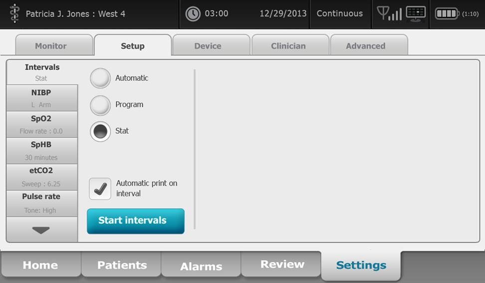 138 Patient monitoring Welch Allyn Connex Devices Create a new program interval or edit an existing program Follow these steps to create or edit a program interval. 1.