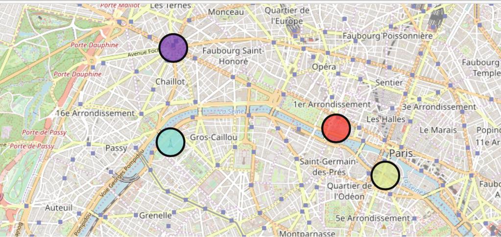 STEP 7 : Performing a clustering to visualize the groups of the highest rated activity close to the places concerned.