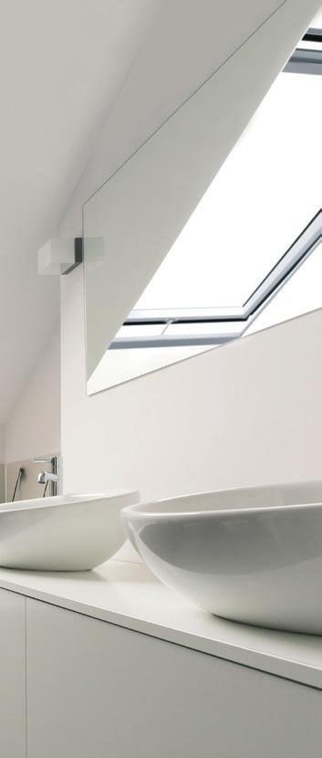 BATHROOM Electrically opened pivot roof window PTP-V. A MOMENT FOR YOURSELF A hot bath, refreshing shower after jogging, and most importantly, a moment for yourself.