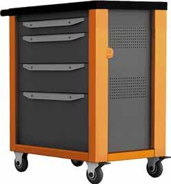The vertical racks of the body frame of the versions with drawers feature rigid stops preventing the falling of loaded drawers when the body frame is tilted towards the drawers being pulled out, as