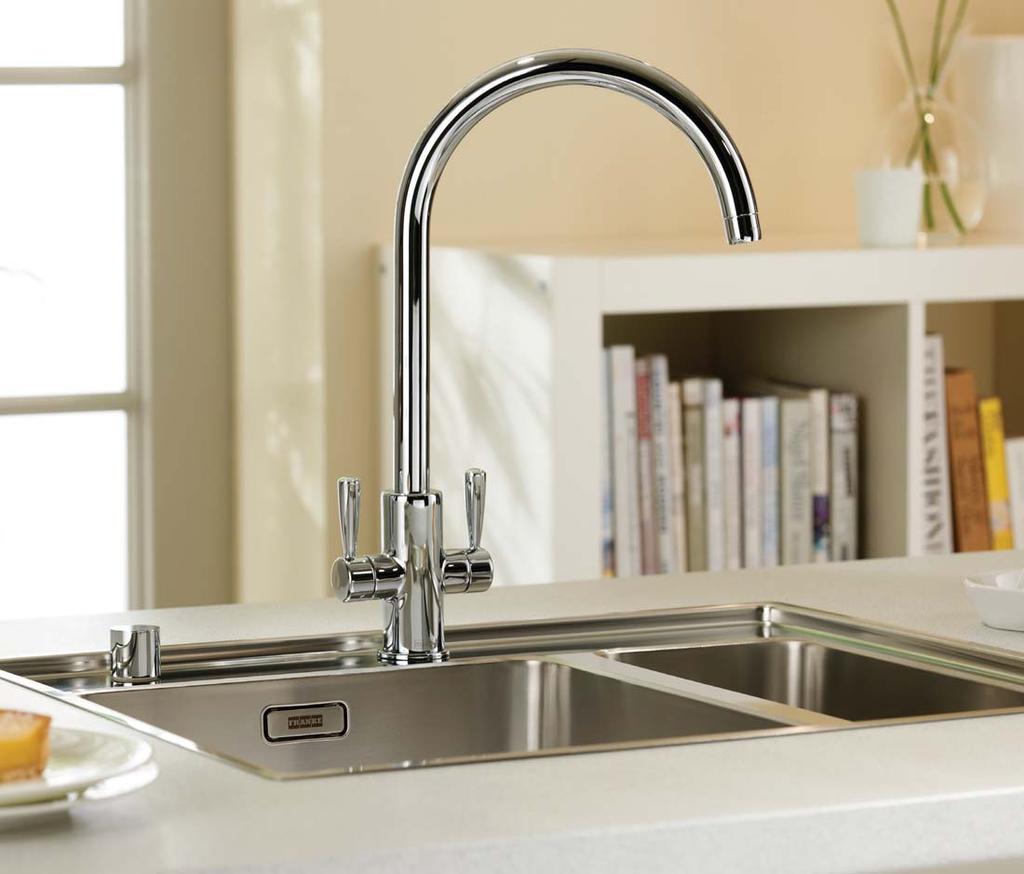 TAPS WORTH TALKING ABOUT The ever-evolving Franke tap range provides you with endless shape, line and contour possibilities and provides your kitchen with a focal point and in some cases, a talking