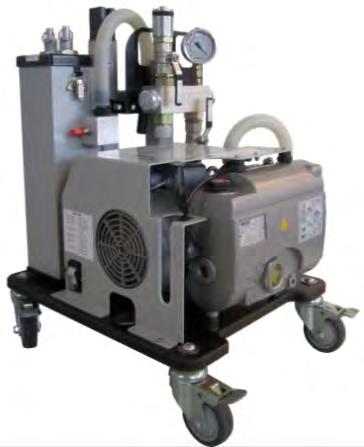 General information Vacuum pump Pumping capacity Maximum vacuum Resin catchpot Trap lid connections Power supply Dimensions Weight (varies with pump) Becker U.