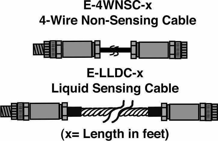 Components The E-ALDS can be installed using multiple lengths of both 4-Wire Non-Sensing Cable and Liquid Sensing Cable.