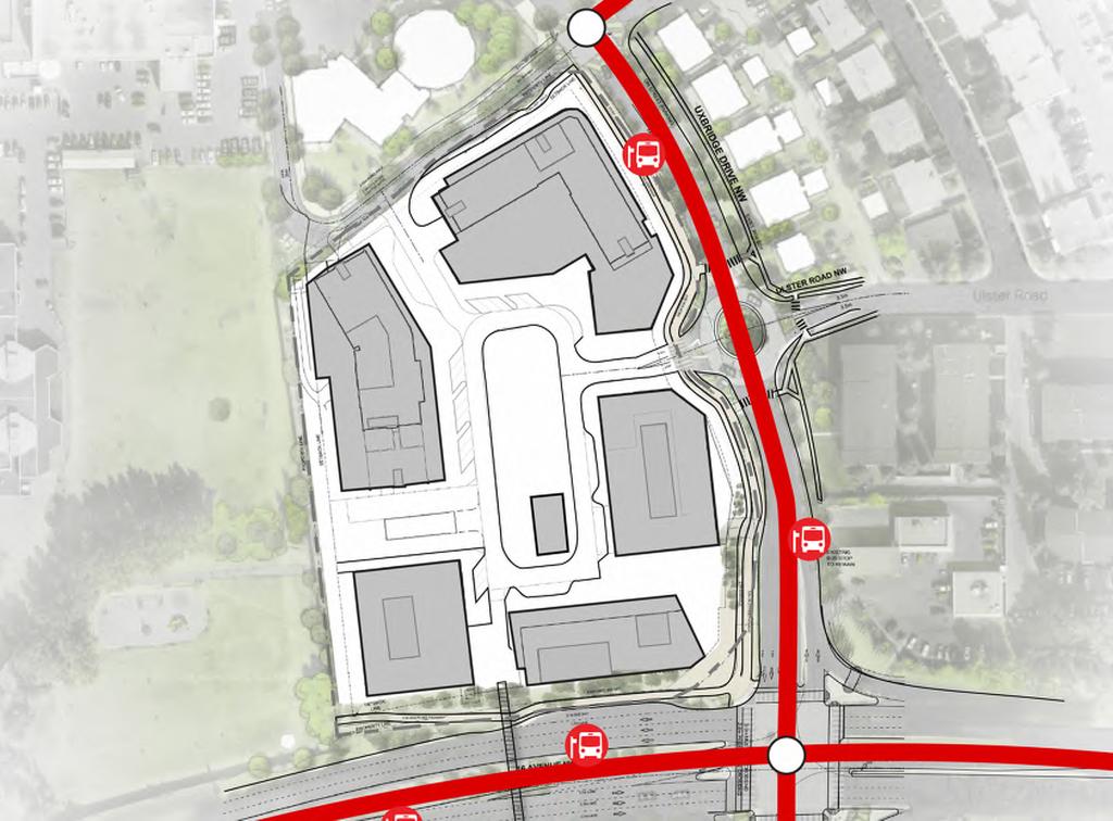 Circulation Improvements to the project area will create a comprehensive, connected network for automobiles, transit, bicycles, and pedestrians.