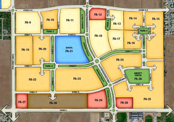 2.0 DEVELOPMENT PLAN Figure 2-3 Avanti South Residential Uses A maximum of 1,700 market-rate residential units are proposed in 24 planning areas, at an average density of 5.