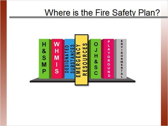 1.3 Resources Notes: The Fire Safety Plan is located in the main office in the Emergency Resources (yellow)