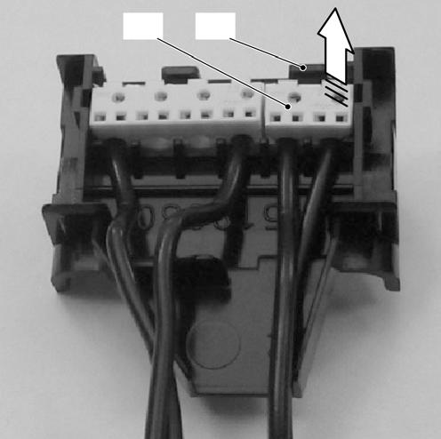 5 4 Remove the capacitor connection block N freeing it from the hook O and pulling it as indicated by the arrow (Fig. 7.6). T N B O F G Figure 8.