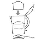 Insert the cartridge into the filter funnel and push it firmly into place. When correctly fitted, the cartridge should remain in place when the funnel is turned upside-down.