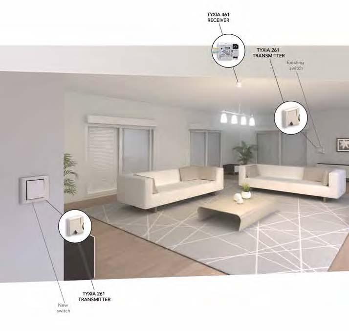 APPLICATIONS 48 Lighting Application Adding one or more lighting control points New and existing residential buildings - Wireless technology Operating principle This solution allows the user to