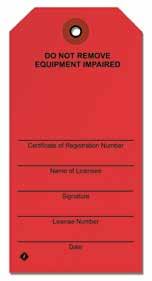 MISCELLANEOUS TAGS CUSTOMER REPAIR TAGS allow you to document the work performed on each extinguisher and the total amount to be