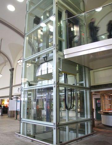 When combined with glass lift shafts, the transparency of the lift car increases safety in public places and can