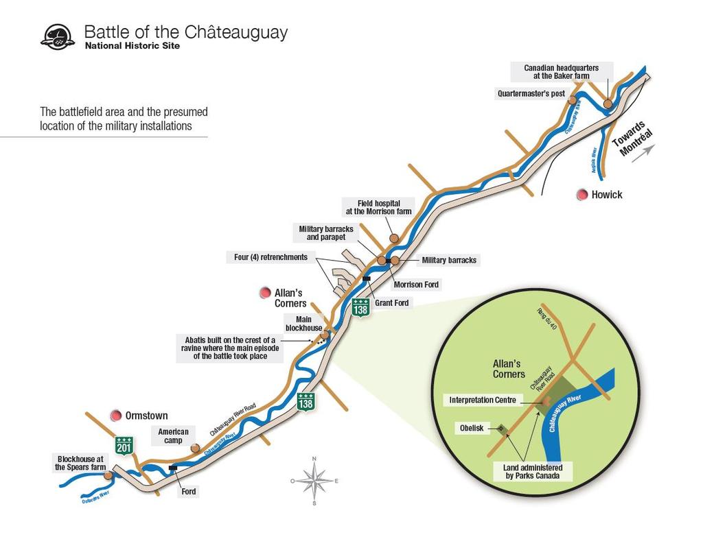 Map 2: Battle of the Châteauguay National Historic Site