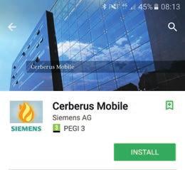 Apps for customers The following apps 1 enable customers to monitor and control their danger management stations from Siemens or Cerberus TM PRO fire protection system remotely.