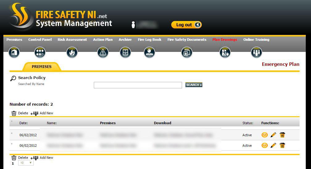 Fire Safety Documents This area allows online storage for fire safety policies, procedures and documents.
