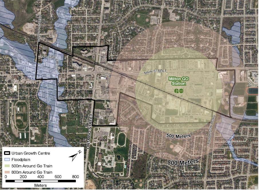 The Milton Mobility Hub is an area where an intensification of land uses can help to accommodate this future growth.