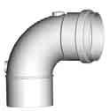Coaxial 45 elbow M/F Ø 80 mm with gasket Coaxial 90 elbow Ø 80-125 mm with gasket Elbow 90 M/F Ø 80 mm with gasket Elbow 45