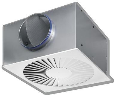 X X testregistrierung Ceiling swirl diffusers Type Plenum box with damper blade and square diffuser face Horizontal swirling air discharge For comfort zones, with fixed air