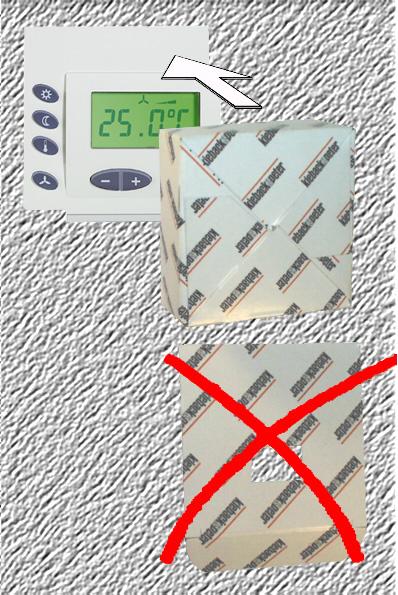 Choose an installation location that is subject to the air flow of the room to ensure that the room controller can quickly and accurately measure the room temperature.