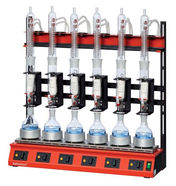 behrotest series extraction devices precisely aligned to your needs Cooling water distribution strip ensures uniform cooling at sample positions Practical condenser ledge to safely deposit the