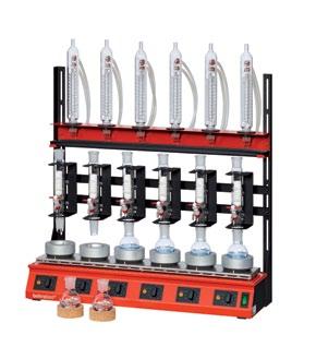 sample positions Extractors with specially developed siphon tubes (make: "Bröckerhoff") guarantee consistent extraction cycles across all sample positions Practical condenser ledge to safely deposit