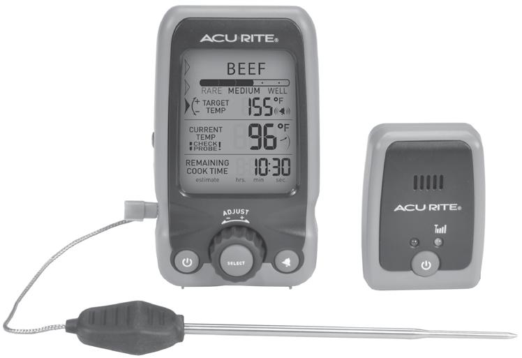 Features & Benefits Thermometer Display 1 2 3 4 5 6 9 10 11 12 13 7 8 14 15 16 17 1. Meat Type Setup Indicator Select Beef, Veal, Chicken, Pork, Poultry, Lamb, Fish, Custom or Boil. 2. Meat Doneness Setup Indicator Select Rare, Medium or Well done; temperatures based on USDA recommended guidelines.