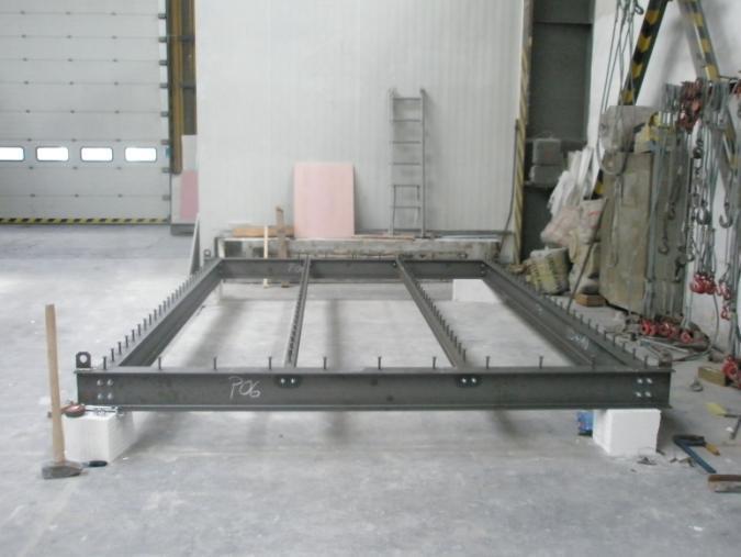 Fire test of composite steel-concrete floor Preparation