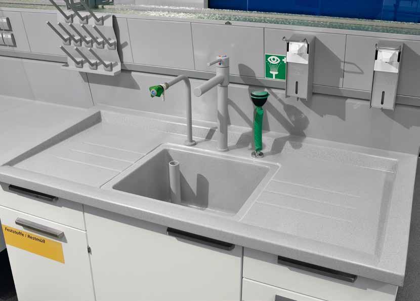 3 Laboratory benches and sinks There are no limits to the use of sinks, sink modules and drip cups in the laboratory.