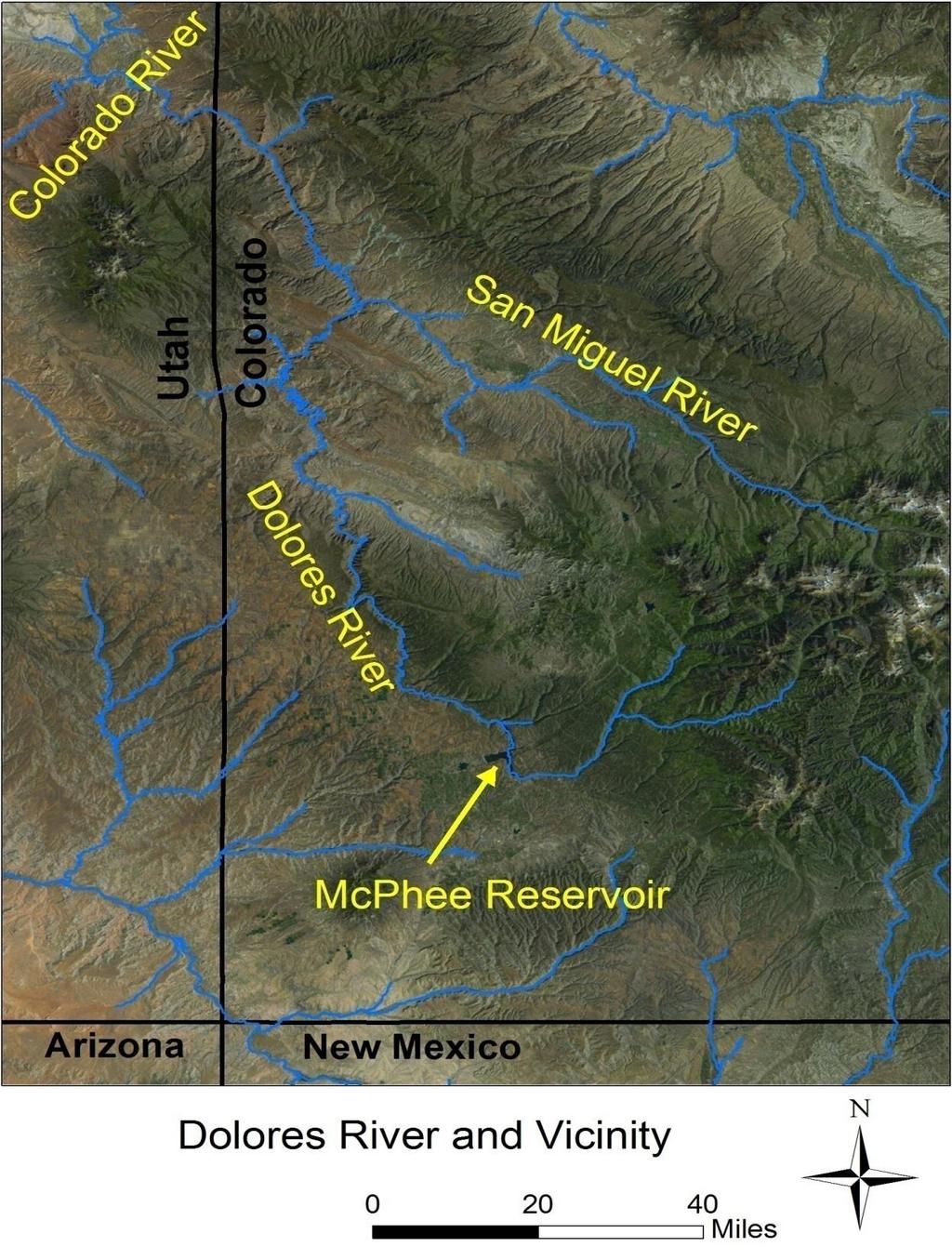 Project Area From McPhee Reservoir to the confluence with the Colorado