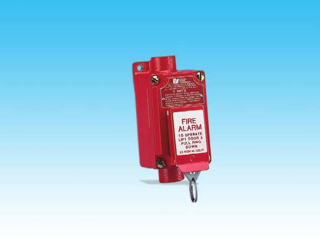 FEDERAL SIGNAL CORPORATION Explosion-Proof Fire Alarm Pull Station Model MPEX TWO-STEP OPERATION PREVENTS ACCIDENTAL ACTIVATION Available in 120VAC Highly visible red enclosure Lift cover and pull
