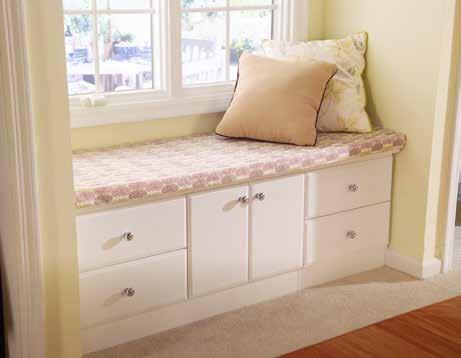A built-in bench transforms unused space into a cozy nook with extra storage. Perfect your plan: Challenging space? Custom sizing makes smart use of every inch of storage. Hosting guests?