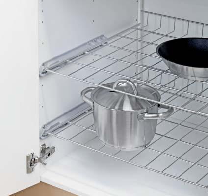 KITCHEN BASKETS 50 519 237-537 PAN RACK A functional wire shelf optimal for pots and pans.