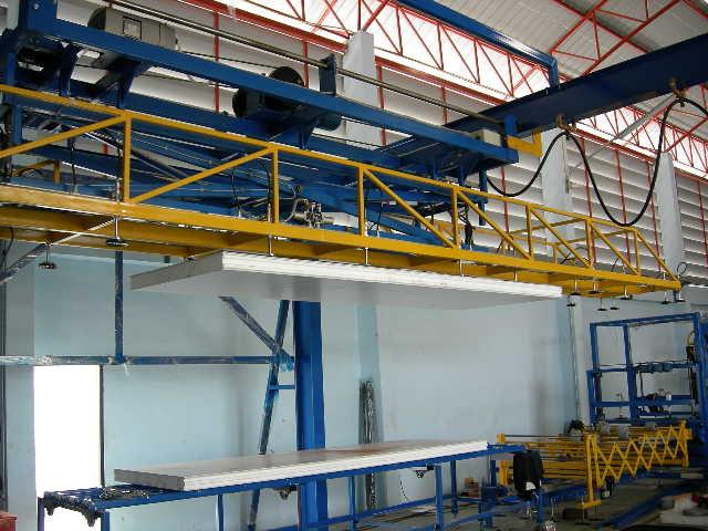 3 VACUUM PANEL STACKERS The vacuum panel lifter and stacker is offered to allow panel to be removed from the line and loaded onto pallets or to the