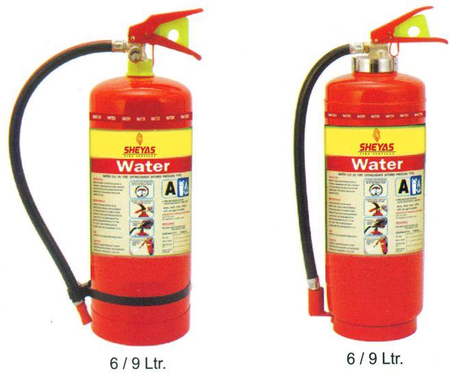 WATER TYPE FIRE EXTINGUISHERS WATER 6Ltr, 9Ltr. Water Fire Extinguishers are ideal for extinguishing Class A Fires.